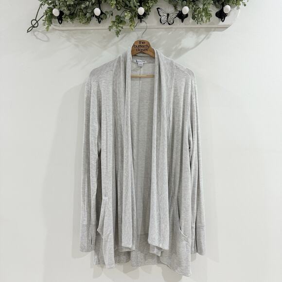 Athleta Pranayama Wrap Fog Grey Heather Cardigan Sweater XL kk5018 - Picture 1 of 5